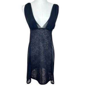 Vintage mesh and lace Black Sheer Dress